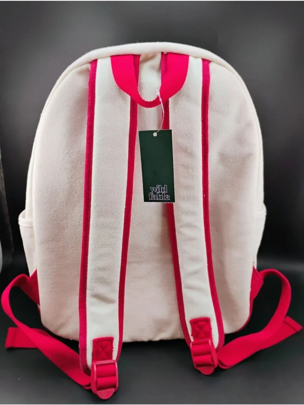 Wild Fable Canvas Backpack Wild Fable Cream & Red Adjustable Straps Lightweight